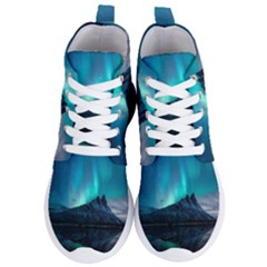 Aurora Borealis Mountain Reflection Women s Lightweight High Top Sneakers by Grandong