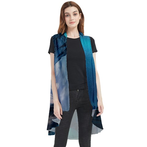 Aurora Borealis Mountain Reflection Sleeveless Chiffon Waistcoat Shirt by Grandong