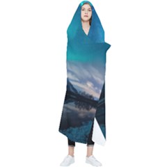 Aurora Borealis Mountain Reflection Wearable Blanket by Grandong