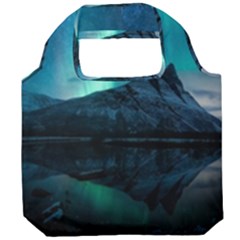 Aurora Borealis Mountain Reflection Foldable Grocery Recycle Bag by Grandong