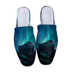 Aurora Borealis Mountain Reflection Women s Classic Backless Heels by Grandong