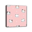 Cute Cat Cartoon Doodle Seamless Pink Pattern Mini Canvas 4  x 4  (Stretched) View1