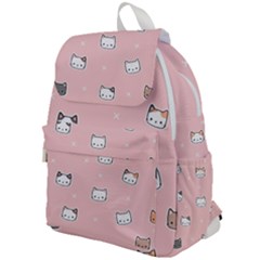 Cute Cat Cartoon Doodle Seamless Pink Pattern Top Flap Backpack by Grandong