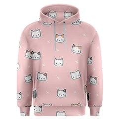 Cute Cat Cartoon Doodle Seamless Pink Pattern Men s Overhead Hoodie