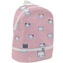 Cute Cat Cartoon Doodle Seamless Pink Pattern Zip Bottom Backpack View2