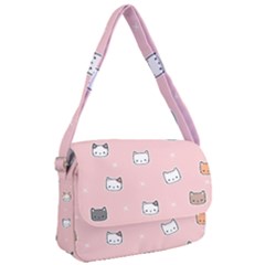 Cute Cat Cartoon Doodle Seamless Pink Pattern Courier Bag by Grandong