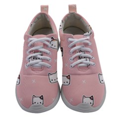 Cute Cat Cartoon Doodle Seamless Pink Pattern Women Athletic Shoes by Grandong