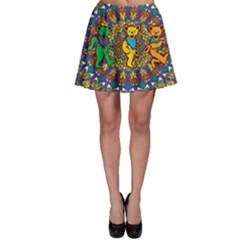 Dead Dancing Bears Grateful Dead Pattern Skater Skirt by Grandong