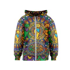 Dead Dancing Bears Grateful Dead Pattern Kids  Zipper Hoodie by Grandong