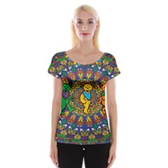 Dead Dancing Bears Grateful Dead Pattern Cap Sleeve Top