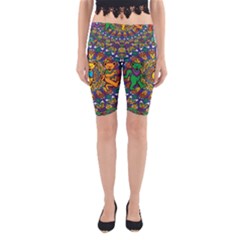 Dead Dancing Bears Grateful Dead Pattern Yoga Cropped Leggings by Grandong