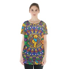 Dead Dancing Bears Grateful Dead Pattern Skirt Hem Sports Top by Grandong