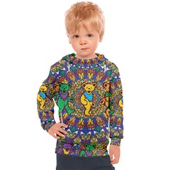 Dead Dancing Bears Grateful Dead Pattern Kids  Hooded Pullover by Grandong