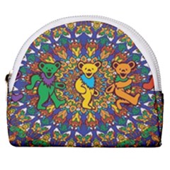 Dead Dancing Bears Grateful Dead Pattern Horseshoe Style Canvas Pouch by Grandong