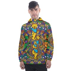 Dead Dancing Bears Grateful Dead Pattern Men s Front Pocket Pullover Windbreaker