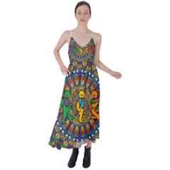 Dead Dancing Bears Grateful Dead Pattern Tie Back Maxi Dress by Grandong