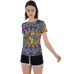 Dead Dancing Bears Grateful Dead Pattern Back Circle Cutout Sports T-shirt by Grandong