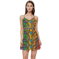 Dead Dancing Bears Grateful Dead Pattern Short Frill Dress by Grandong