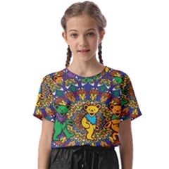 Dead Dancing Bears Grateful Dead Pattern Kids  Basic T-shirt by Grandong