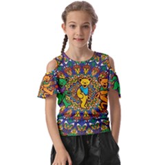 Dead Dancing Bears Grateful Dead Pattern Kids  Butterfly Cutout T-shirt