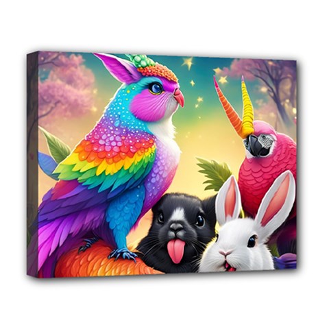 Enchanted Creatures (ai) Deluxe Canvas 20  X 16  (stretched) by dflcprintsclothing