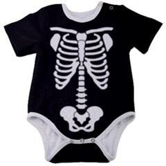 Skeleton Romper Black And White Baby Short Sleeve Bodysuit by coscloset