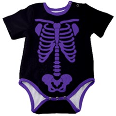 Skeleton Baby Romper Purple Baby Short Sleeve Bodysuit by coscloset