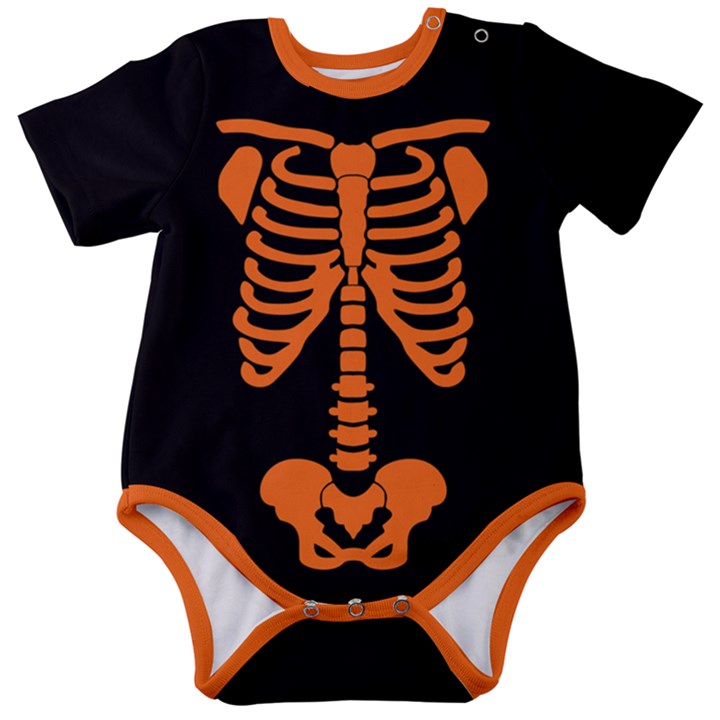 skeleton baby romper orange Baby Short Sleeve Bodysuit