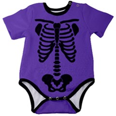 Skeleton Baby Romper Inverted Purple Baby Short Sleeve Bodysuit by coscloset