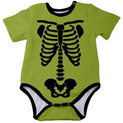 Skeleton Baby Romper Inverted Green Baby Short Sleeve Bodysuit by coscloset