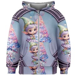 Christmas Elf Kids  Zipper Hoodie Without Drawstring