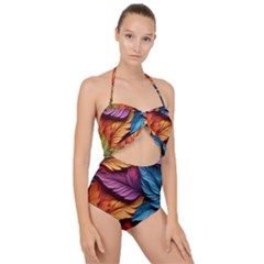 Autumn Scallop Top Cut Out Swimsuit by zappwaits