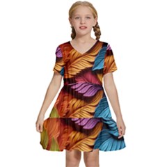 Autumn Kids  Short Sleeve Tiered Mini Dress by zappwaits