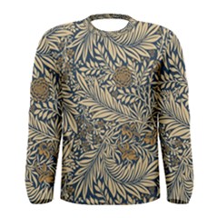 Brown Vintage Background Vintage Floral Pattern Men s Long Sleeve T-shirt