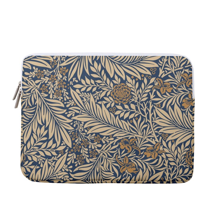 Brown Vintage Background Vintage Floral Pattern 13  Vertical Laptop Sleeve Case With Pocket