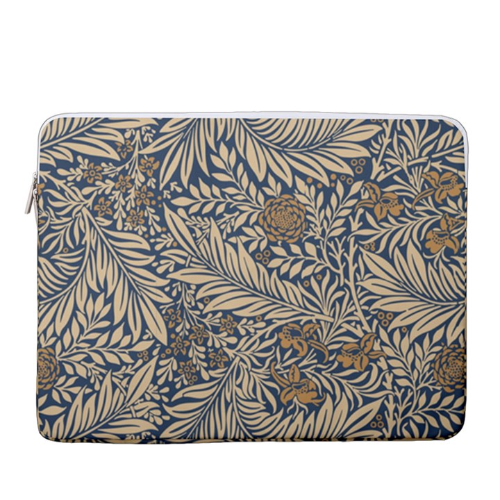 Brown Vintage Background Vintage Floral Pattern 15  Vertical Laptop Sleeve Case With Pocket