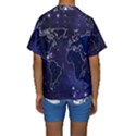 Blue World Map Starry Night Sky World Map Concept Art Kids  Short Sleeve Swimwear View2