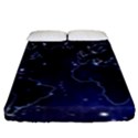 Blue World Map Starry Night Sky World Map Concept Art Fitted Sheet (King Size) View1