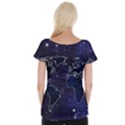 Blue World Map Starry Night Sky World Map Concept Art Cap Sleeve Top View2