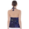 Blue World Map Starry Night Sky World Map Concept Art Tie Back Tankini Top View2