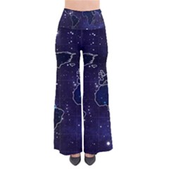 Blue World Map Starry Night Sky World Map Concept Art So Vintage Palazzo Pants by Loisa77