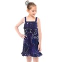 Blue World Map Starry Night Sky World Map Concept Art Kids  Overall Dress View1