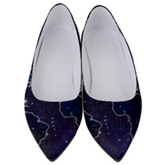 Blue World Map Starry Night Sky World Map Concept Art Women s Low Heels by Loisa77