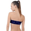 Blue World Map Starry Night Sky World Map Concept Art Classic Bandeau Bikini Top  View2