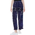 Blue World Map Starry Night Sky World Map Concept Art Women s Pants  View1