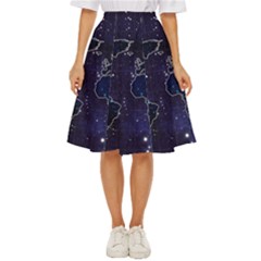 Blue World Map Starry Night Sky World Map Concept Art Classic Short Skirt by Loisa77