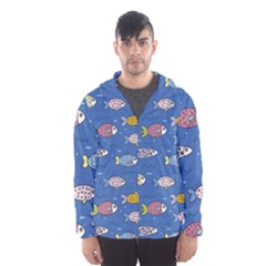 Sea Fish Blue Submarine Animals Men s Hooded Windbreaker