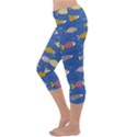 Sea Fish Blue Submarine Animals Capri Yoga Leggings View2