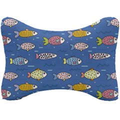 Sea Fish Blue Submarine Animals Seat Head Rest Cushion by Loisa77