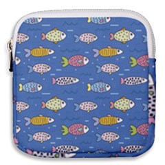 Sea Fish Blue Submarine Animals Mini Square Pouch by Loisa77